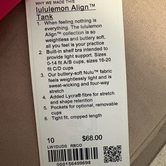 Lululemon Align Tank Raspberry Coulis - Picture 4 of 5